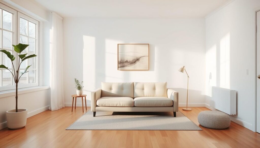 decluttered living space