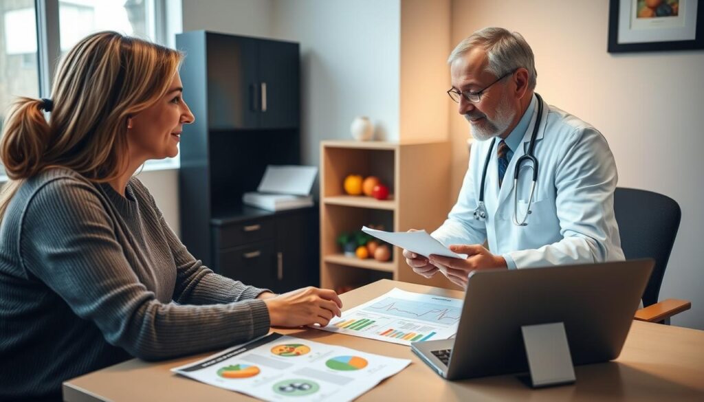 Patient discussing nutrition over medication options with healthcare provider