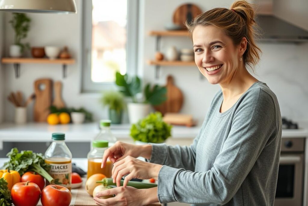 Person with improved health after adopting gluten-free diet