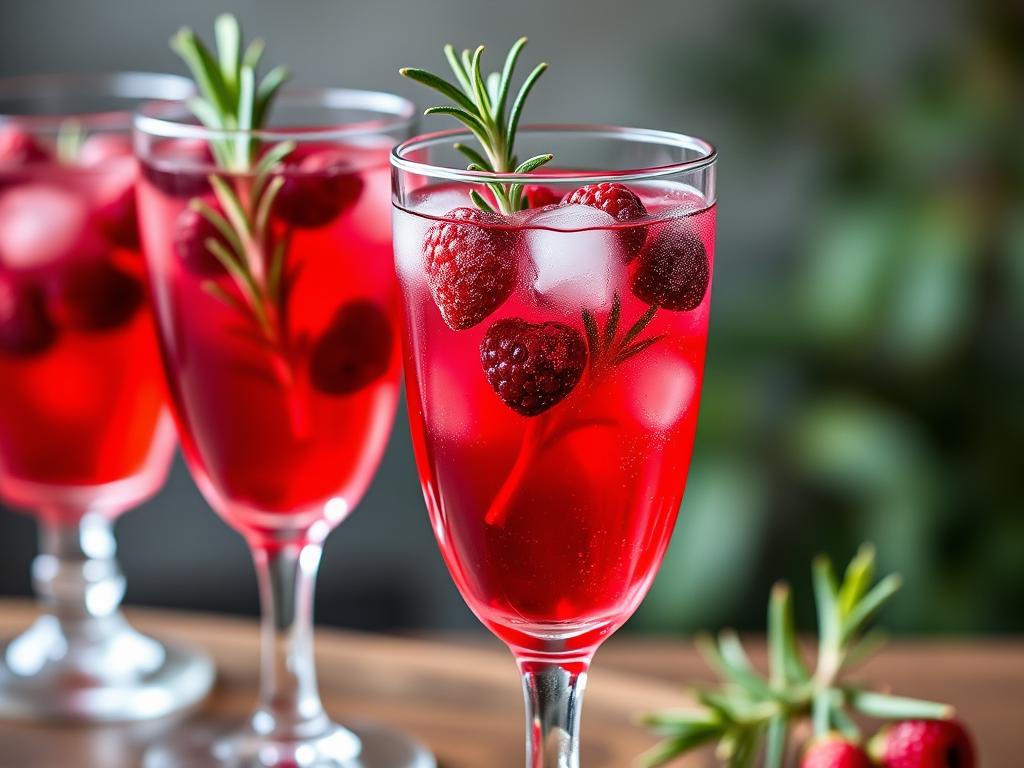 Berry-infused vodka spritzer with fresh herbs for healthy entertaining