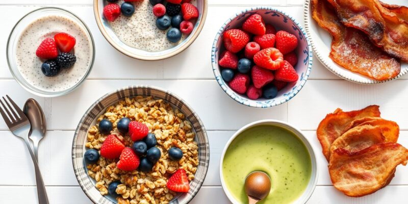 Verity of keto breakfast meal