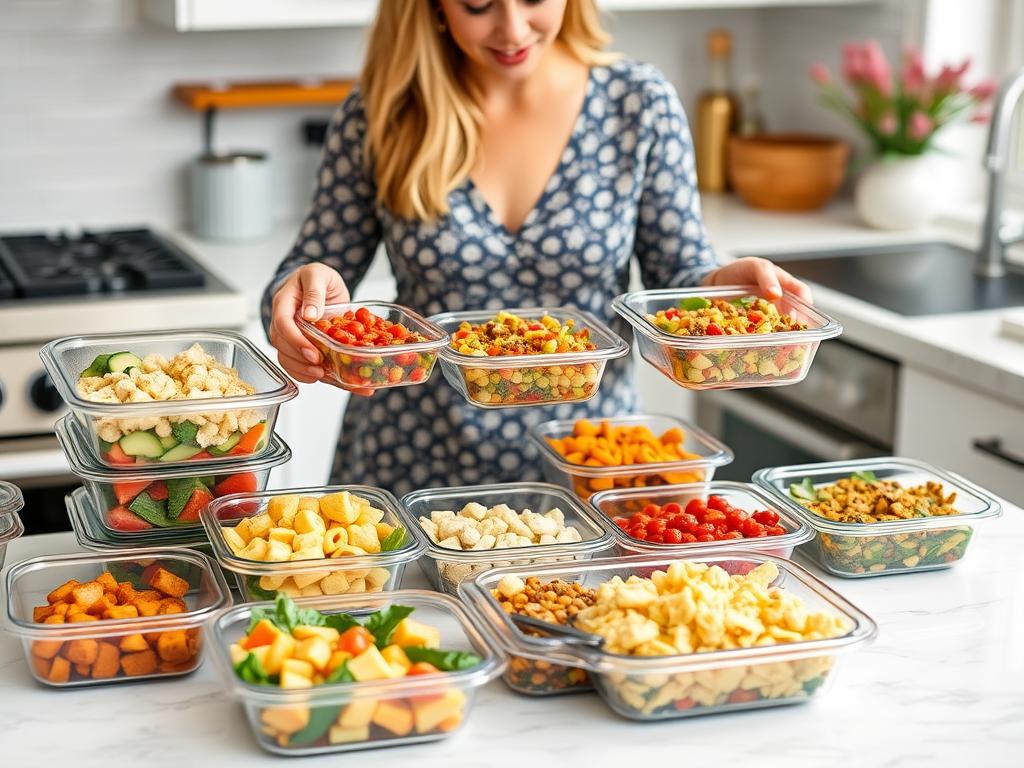 Person preparing make-ahead healthy dishes for entertaining