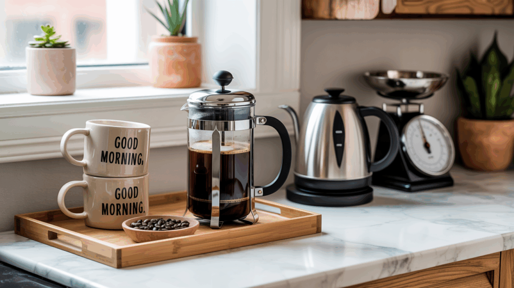 Coffee station in the kitchen