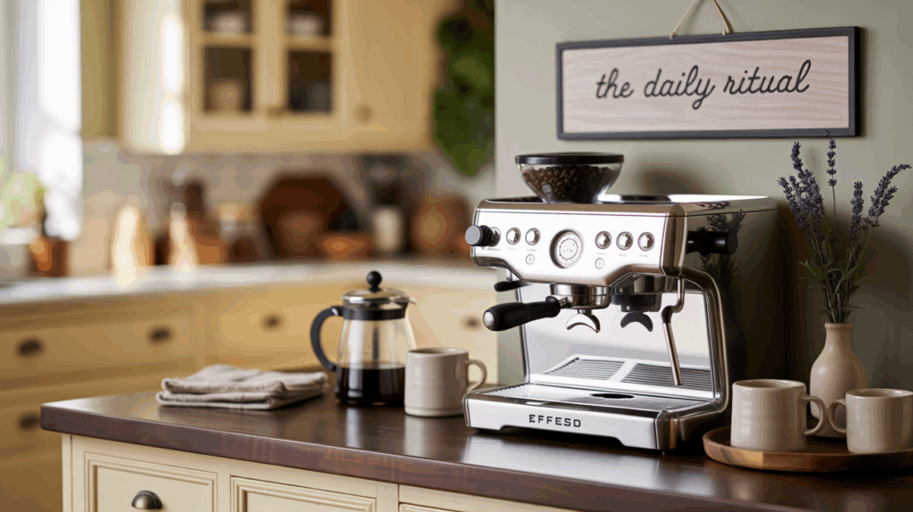 Organazied coffee station in the kitchen