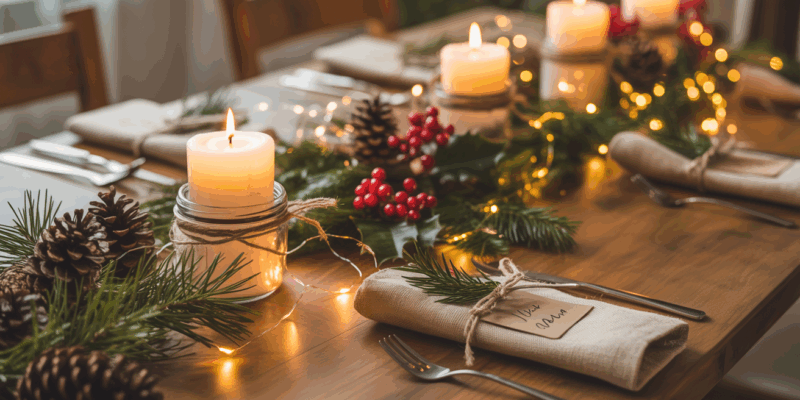 Christmas table set up