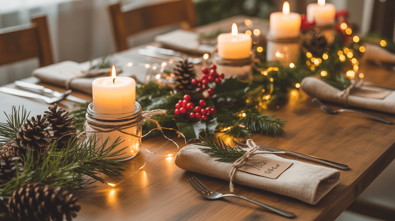 Christmas table set up