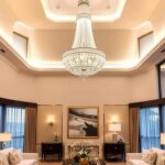 Luxury Living Room Lighting: 10 Stunning Ideas to Inspire Luxury living room with crystal chandelier and ambient lighting