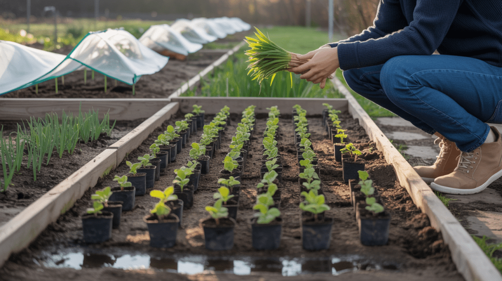 woman in her vegetable garden 