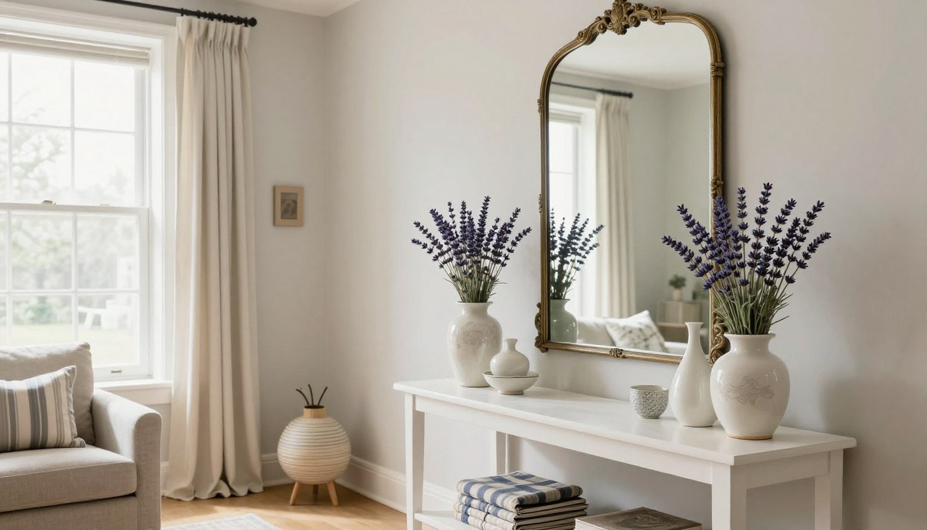 elegant French accessories displayed in modern home interior